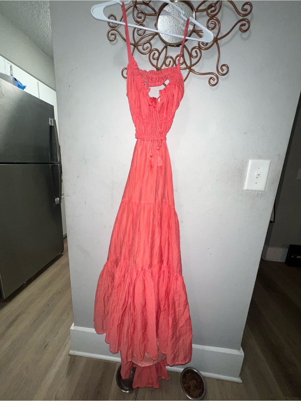 Women’s Coral Tiered Maxi Dress